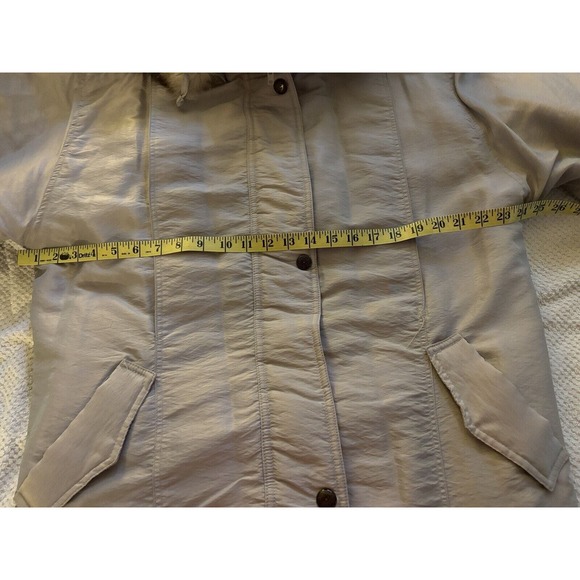 Vintage Innovations By Izzi Long Tan Jacket With Genuine Fox Tail Fur Hood Sz L - Picture 7 of 9